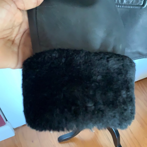 VTG Susie Tompkins Faux Fur Trimmed Genuine Leather Jacket - Picture 6 of 10